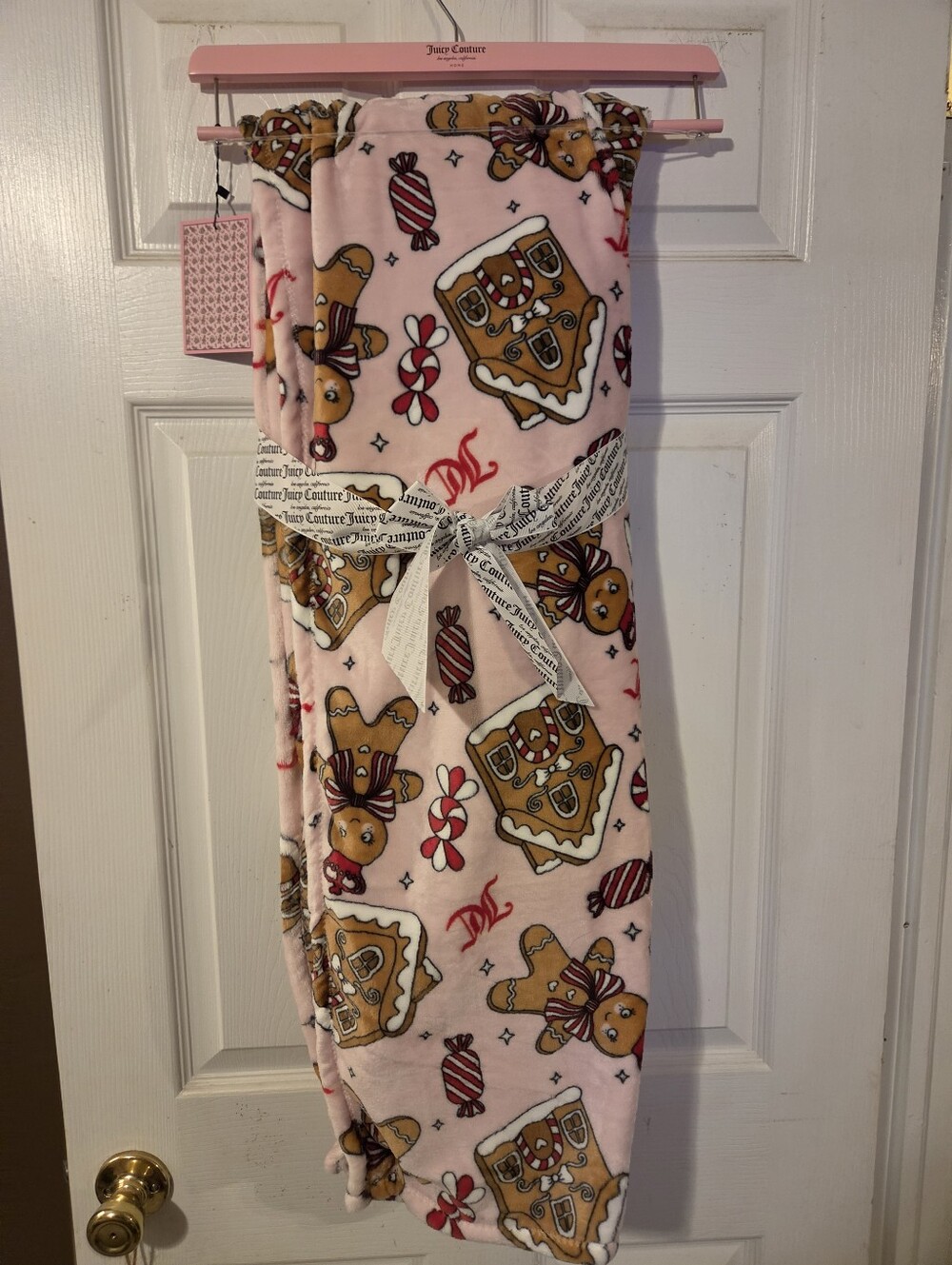 Juicy Couture NWT Plush Blanket - Gingerbread Houses